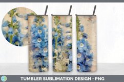 Vintage Delphinium Flowers Tumbler | Sublimation 20 oz Skinn Product Image 4
