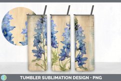 Vintage Delphinium Flowers Tumbler | Sublimation 20 oz Skinn Product Image 5
