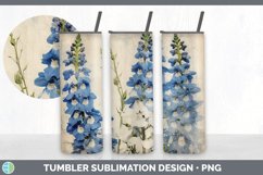 Vintage Delphinium Flowers Tumbler | Sublimation 20 oz Skinn Product Image 6