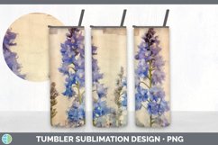 Vintage Delphinium Flowers Tumbler | Sublimation 20 oz Skinn Product Image 7
