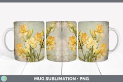 Vintage Freesia Flowers Mug Wrap | Sublimation Coffee Cup De Product Image 3