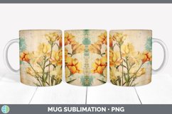 Vintage Freesia Flowers Mug Wrap | Sublimation Coffee Cup De Product Image 4