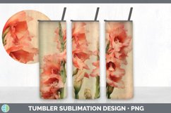 Vintage Gladiolus Flowers Tumbler | Sublimation 20 oz Skinny Product Image 4