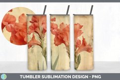 Vintage Gladiolus Flowers Tumbler | Sublimation 20 oz Skinny Product Image 7