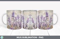Vintage Lavender Flowers Mug Wrap | Sublimation Coffee Cup D Product Image 2