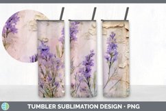 Vintage Lavender Flowers Tumbler | Sublimation 20 oz Skinny Product Image 3