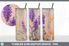 Vintage Lavender Flowers Tumbler | Sublimation 20 oz Skinny Product Image 4