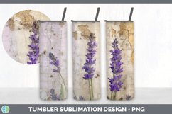 Vintage Lavender Flowers Tumbler | Sublimation 20 oz Skinny Product Image 5