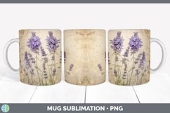 Vintage Lavender Flowers Mug Wrap | Sublimation Coffee Cup D Product Image 6