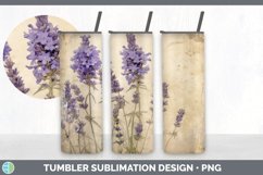 Vintage Lavender Flowers Tumbler | Sublimation 20 oz Skinny Product Image 6