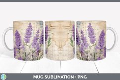 Vintage Lavender Flowers Mug Wrap | Sublimation Coffee Cup D Product Image 7