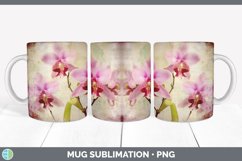 Vintage Orchid Flowers Mug Wrap | Sublimation Coffee Cup Des Product Image 4