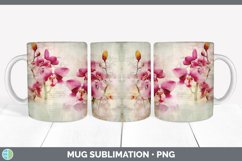 Vintage Orchid Flowers Mug Wrap | Sublimation Coffee Cup Des Product Image 6
