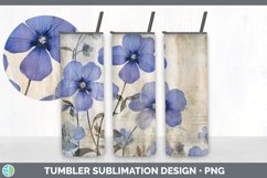 Vintage Periwinkle Flowers Tumbler | Sublimation 20 oz Skinn Product Image 4