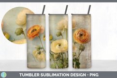 Vintage Ranunculus Flowers Tumbler | Sublimation 20 oz Skinn Product Image 4