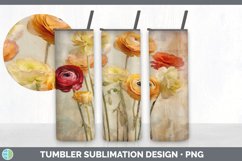 Vintage Ranunculus Flowers Tumbler | Sublimation 20 oz Skinn Product Image 5