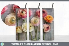 Vintage Ranunculus Flowers Tumbler | Sublimation 20 oz Skinn Product Image 6