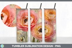 Vintage Ranunculus Flowers Tumbler | Sublimation 20 oz Skinn Product Image 7