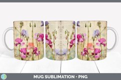 Vintage Sweet Pea Flowers Mug Wrap | Sublimation Coffee Cup Product Image 3