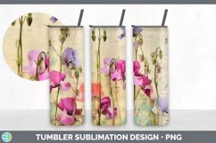 Vintage Sweet Pea Flowers Tumbler | Sublimation 20 oz Skinny Product Image 3