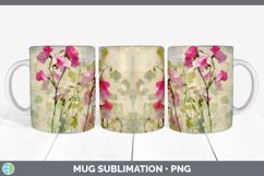Vintage Sweet Pea Flowers Mug Wrap | Sublimation Coffee Cup Product Image 4