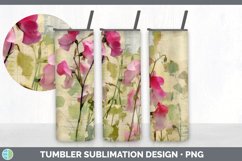 Vintage Sweet Pea Flowers Tumbler | Sublimation 20 oz Skinny Product Image 4