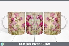 Vintage Sweet Pea Flowers Mug Wrap | Sublimation Coffee Cup Product Image 6