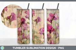Vintage Sweet Pea Flowers Tumbler | Sublimation 20 oz Skinny Product Image 6