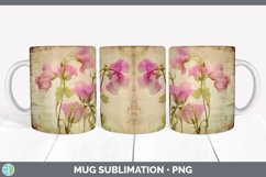 Vintage Sweet Pea Flowers Mug Wrap | Sublimation Coffee Cup Product Image 7