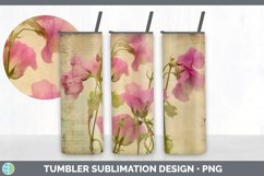 Vintage Sweet Pea Flowers Tumbler | Sublimation 20 oz Skinny Product Image 7
