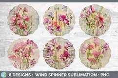 Vintage Sweet Pea Flowers Wind Spinner | Sublimation Spinner Product Image 2