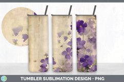 Vintage Violet Flowers Tumbler | Sublimation 20 oz Skinny Tu Product Image 1