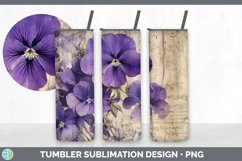 Vintage Violet Flowers Tumbler | Sublimation 20 oz Skinny Tu Product Image 4
