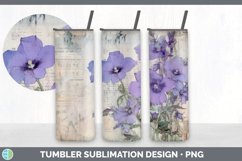 Vintage Violet Flowers Tumbler | Sublimation 20 oz Skinny Tu Product Image 5