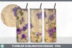 Vintage Violet Flowers Tumbler | Sublimation 20 oz Skinny Tu Product Image 6