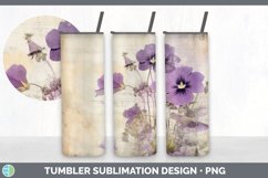 Vintage Violet Flowers Tumbler | Sublimation 20 oz Skinny Tu Product Image 7