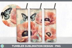 Vintage Anemone Flowers Tumbler | Sublimation 20 oz Skinny T Product Image 2