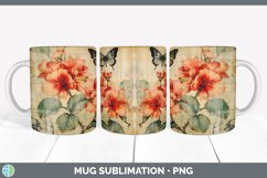 Vintage Begonia Flowers Mug Wrap | Sublimation Coffee Cup Product Image 5