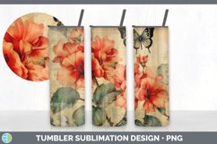 Vintage Begonia Flowers Tumbler | Sublimation 20 oz Skinny T Product Image 3