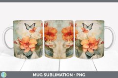 Vintage Begonia Flowers Mug Wrap | Sublimation Coffee Cup Product Image 2