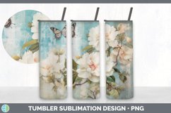 Vintage Camellia Flowers Tumbler | Sublimation 20 oz Skinny Product Image 3