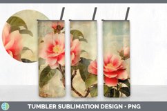 Vintage Camellia Flowers Tumbler | Sublimation 20 oz Skinny Product Image 5
