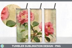 Vintage Camellia Flowers Tumbler | Sublimation 20 oz Skinny Product Image 7