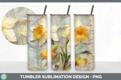 Vintage Daffodil Flowers Tumbler | Sublimation 20 oz Skinny Product Image 3