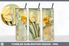 Vintage Daffodil Flowers Tumbler | Sublimation 20 oz Skinny Product Image 4