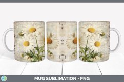 Vintage Daisy Flowers Mug Wrap | Sublimation Coffee Cup Desi Product Image 5