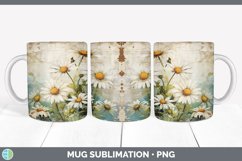 Vintage Daisy Flowers Mug Wrap | Sublimation Coffee Cup Desi Product Image 6