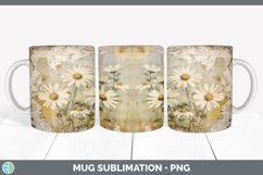 Vintage Daisy Flowers Mug Wrap | Sublimation Coffee Cup Desi Product Image 7