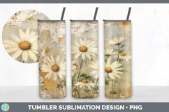 Vintage Daisy Flowers Tumbler | Sublimation 20 oz Skinny Tum Product Image 5
