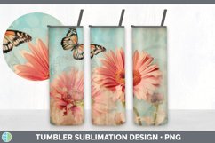 Vintage Gerbera Daisy Flowers Tumbler | Sublimation 20 oz Sk Product Image 3